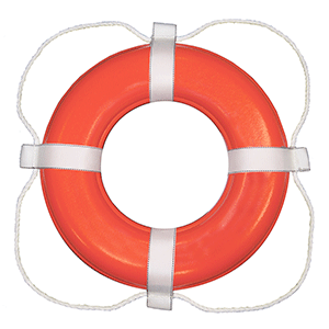 Taylor Made Foam Ring Buoy - 24" - Orange w/White Rope